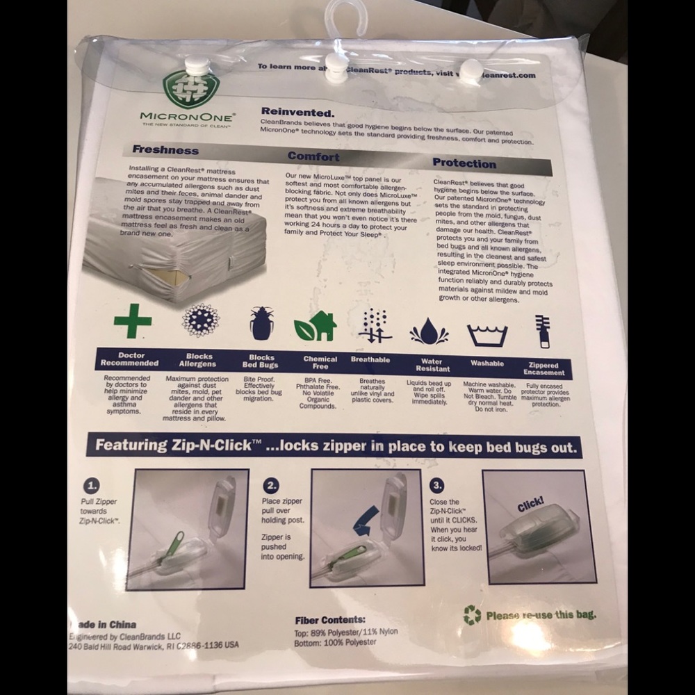CLEAN REST ALLERGEN TWIN MATTRESS ENCASEMENT NEW - Picture 6 of 6